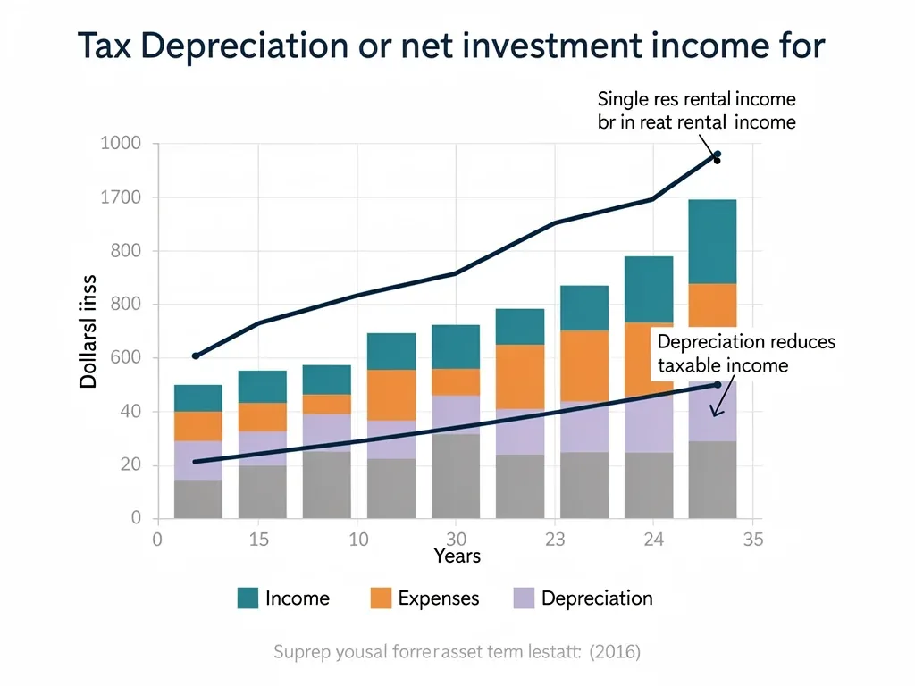 Illustration of depreciation and tax treatment in private real estate investments and REITs