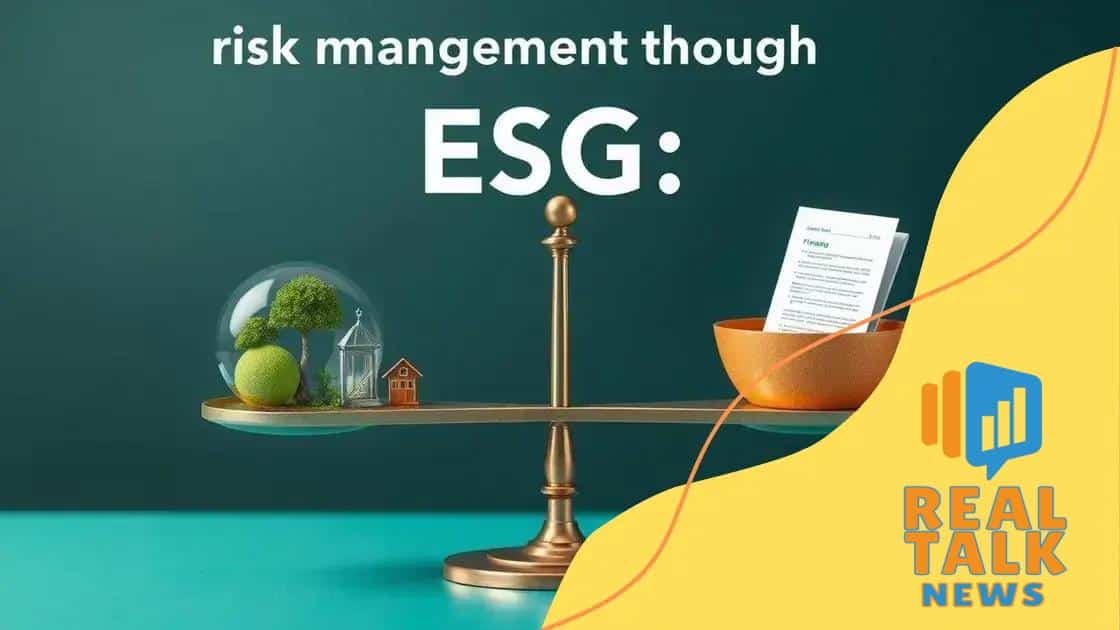 The role of ESG in risk management